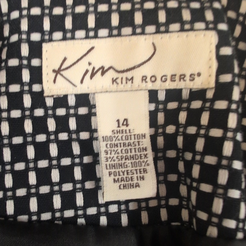 Kim‎ Rogers Women's Black and White Patterned Blazer Jacket Size 14 - Picture 3 of 5
